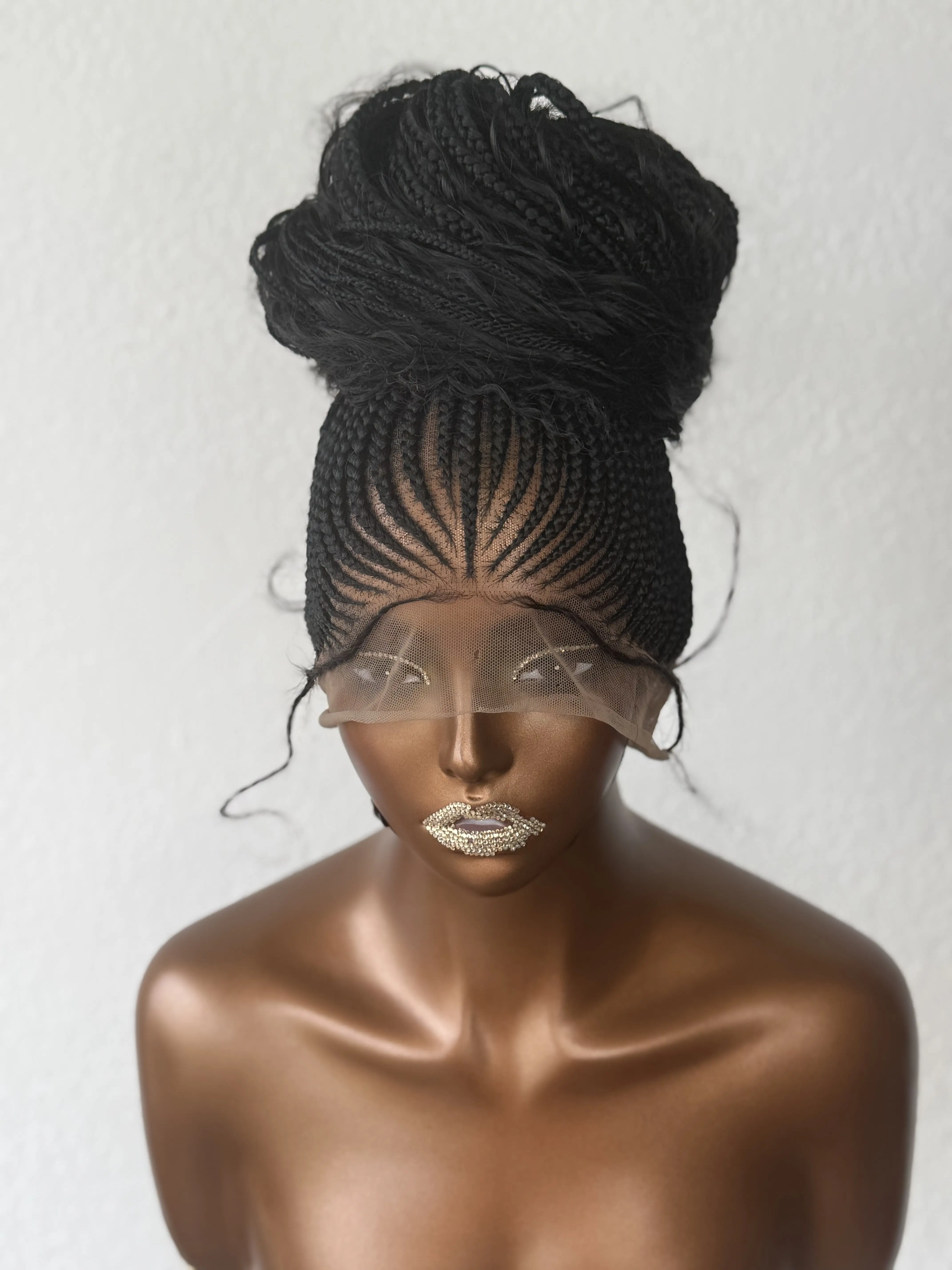 N&B 360 Full Lace Ponytail with Boho Braids Glueless Unit Comes with Comb and Adjustable Unit for Stylish Looks