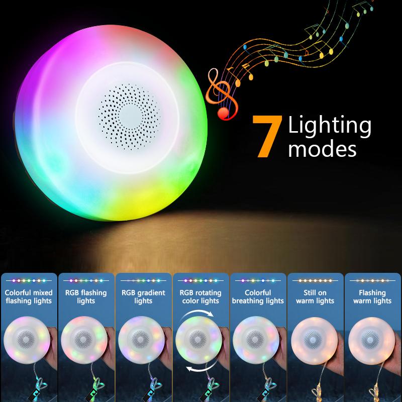 IMOLI Wireless Speaker Camping Lights with RGB 7 Lighting Modes for Awn Tent Yard Garden Hiking Travel Decoration and Holiday Christmas Gift