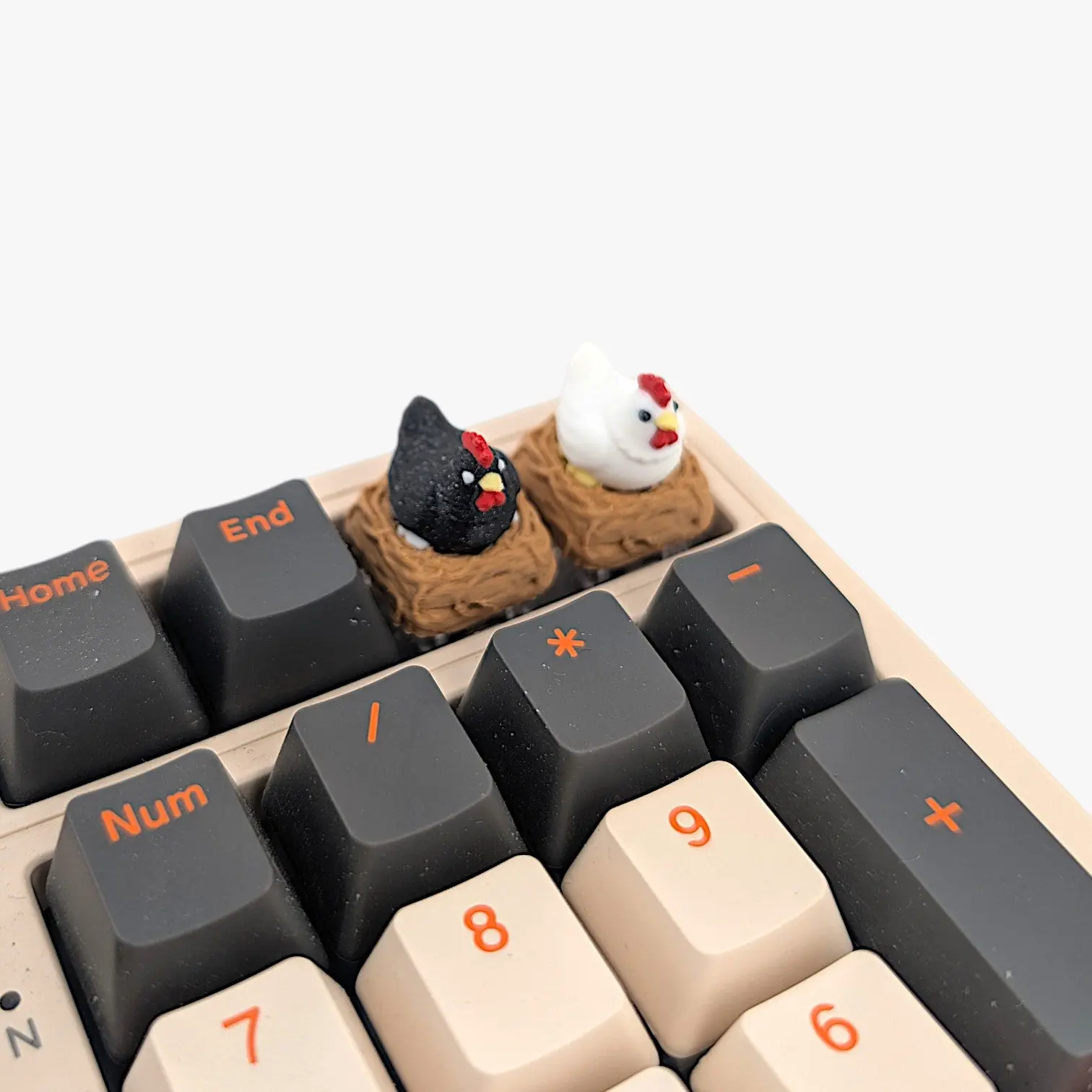 Artisanal Design 3D Printed Chicken Motif Textured Woven Nest Keycap - Mechanical Keyboard Accessory, + Stem Switch, Cherry MX Switches Compatible, Top Row Fit, Cozy Gamer Desk Decor