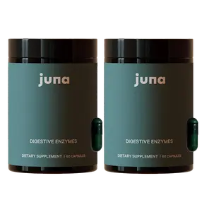Juna Detox Digestive Enzymes Supplement 2 Pack 60 Day Supply with Spore-Based Probiotics for Healthy Digestion Postbiotic Dietary Edible Healthcare
