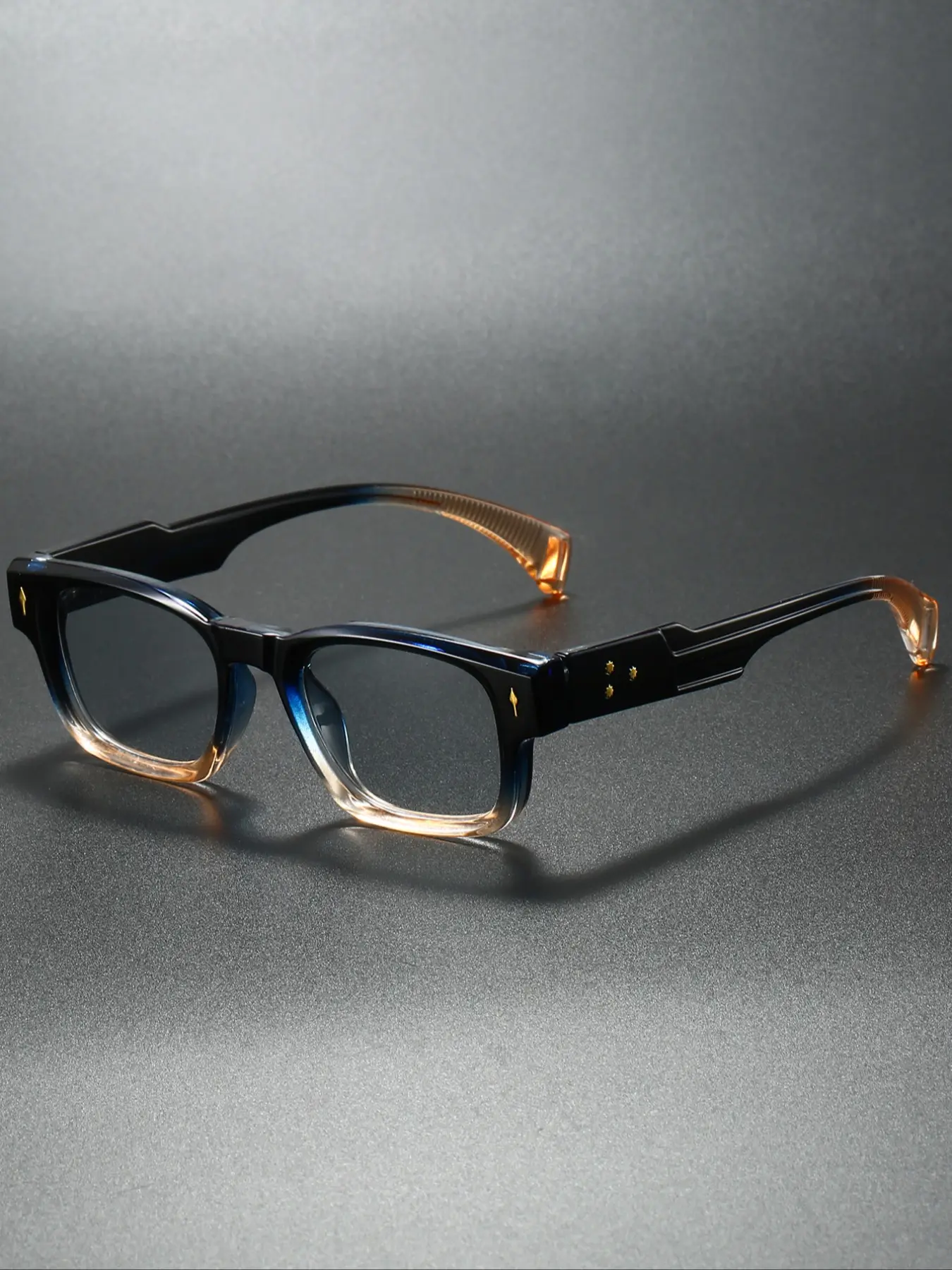 Men's Fashion Eyeglasses Frame, Square Frame Glasses, Classic Style Arrow Design, Trendy Rivet Decoration, Vintage Look, New Arrival, Stylish Eyeewear, Square Frames Eyeglass, Square Frame Eyewear, Casual Stylish Glasses, Decorative Glasses