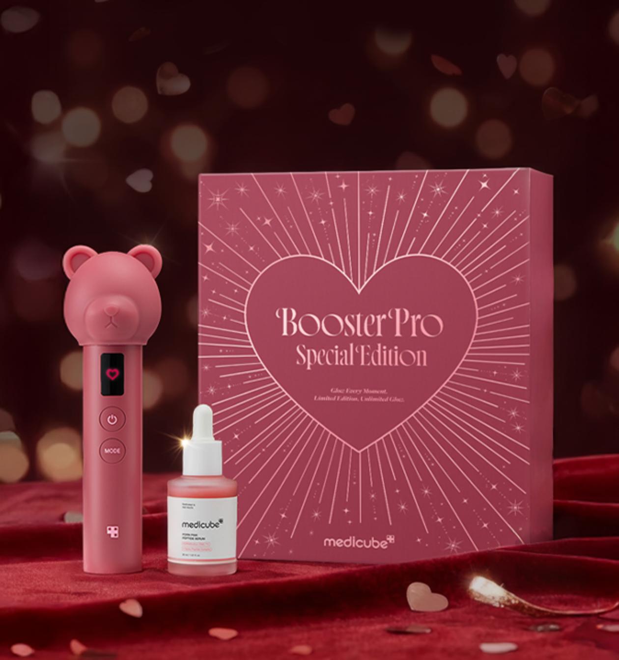 [NEW] [medicube] Booster Pro Love Bear Valentine's Day Special Edition Gift Box  |  K-beauty Viral Glass Glow Device + Salmon PDRN Pink Peptide Serum