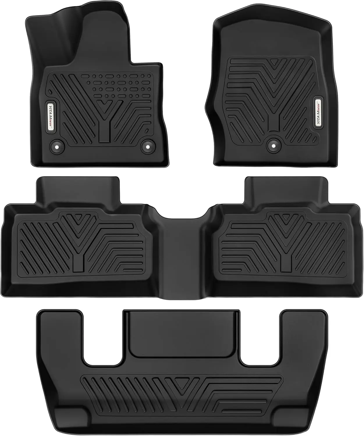 YITAMOTOR Floor Mats for 2020-2025 Ford Explorer 6 Passenger Models, All-Weather Custom Fit TPE Floor Liners Set