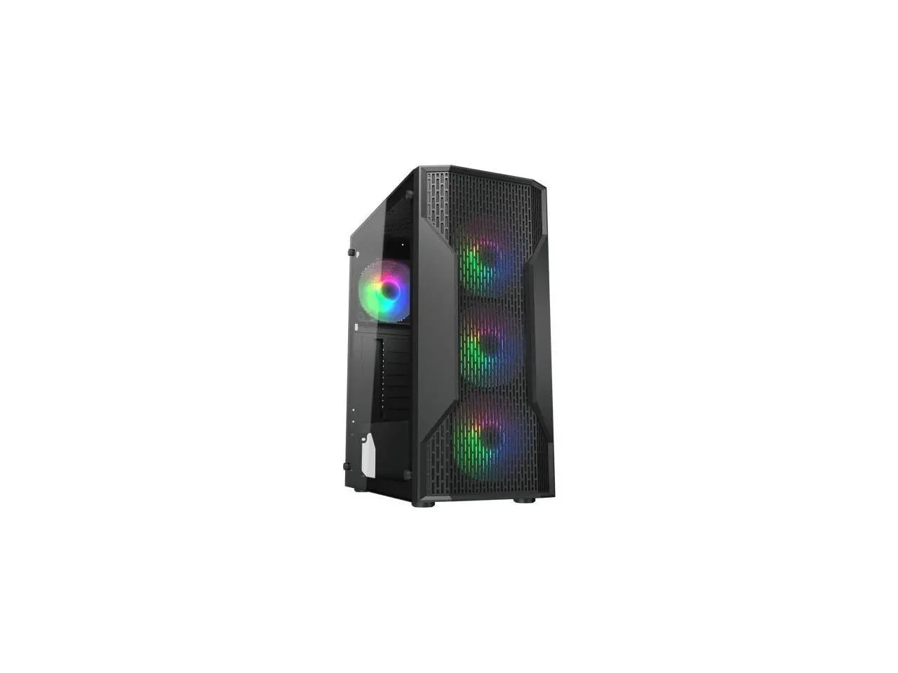 COUGAR MX110 RGB Mid-Tower ATX PC Case  Built for Basics. Ready for More.  4X 120mm RGB  Fans Pre-Installed & 240mm Radiator Support  Max. GPU Length 305mm