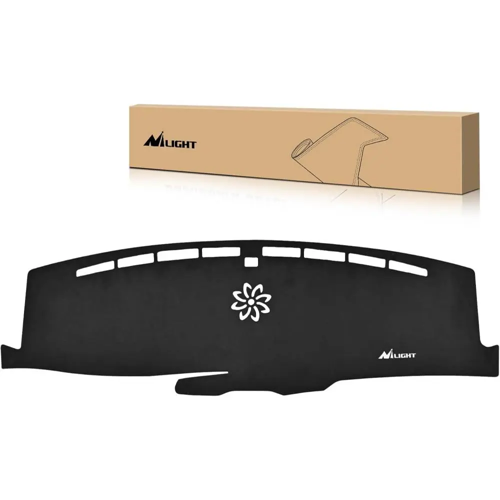 Nilight Dash Cover for Ford Explorer 2020 2021 2023 2024, Custom Fit Suede Dashboard Mat Non‑Slip Sunshade Glare Protector Interior Accessories Black, Suede Material