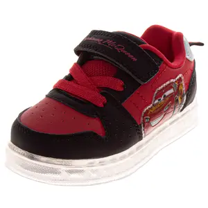 Lightning McQueen Sneakers Boys  Race Car Design Athletic Running Velcro Closure Durable (Toddler / Little Kid)