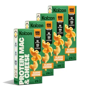 Kaizen High Protein, Low Carb Classic Cheddar Mac & Cheese - 24g Protein, 9g Net Carbs, Gluten Free, Keto Friendly