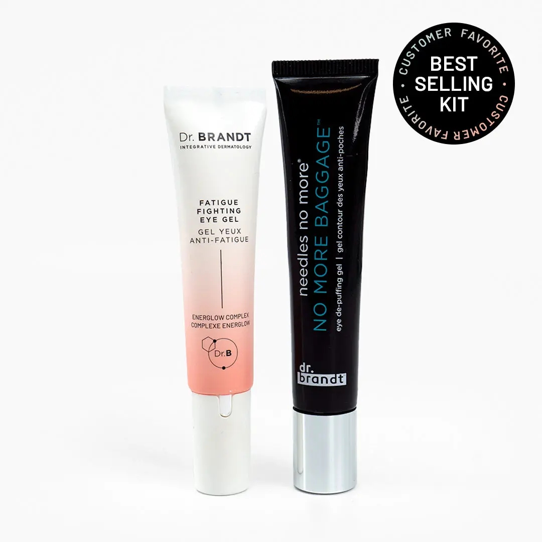 Dr. Brandt Eye Puffiness & Fatigue Duo (2 x 15ml) - Depuffing & Cooling Under-Eye Bags Treatment with Caffeine & Peptides