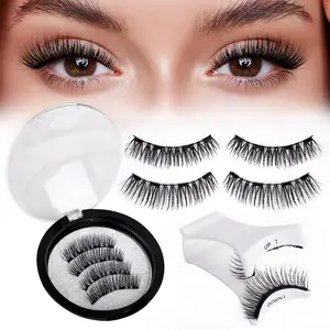 Magnetic false eyelashes, quantum magnet 3D thick eyelashes, cross-border eyelashes, magnetic eyelashes Amazon best-selling all-in-one box Eyelashes set