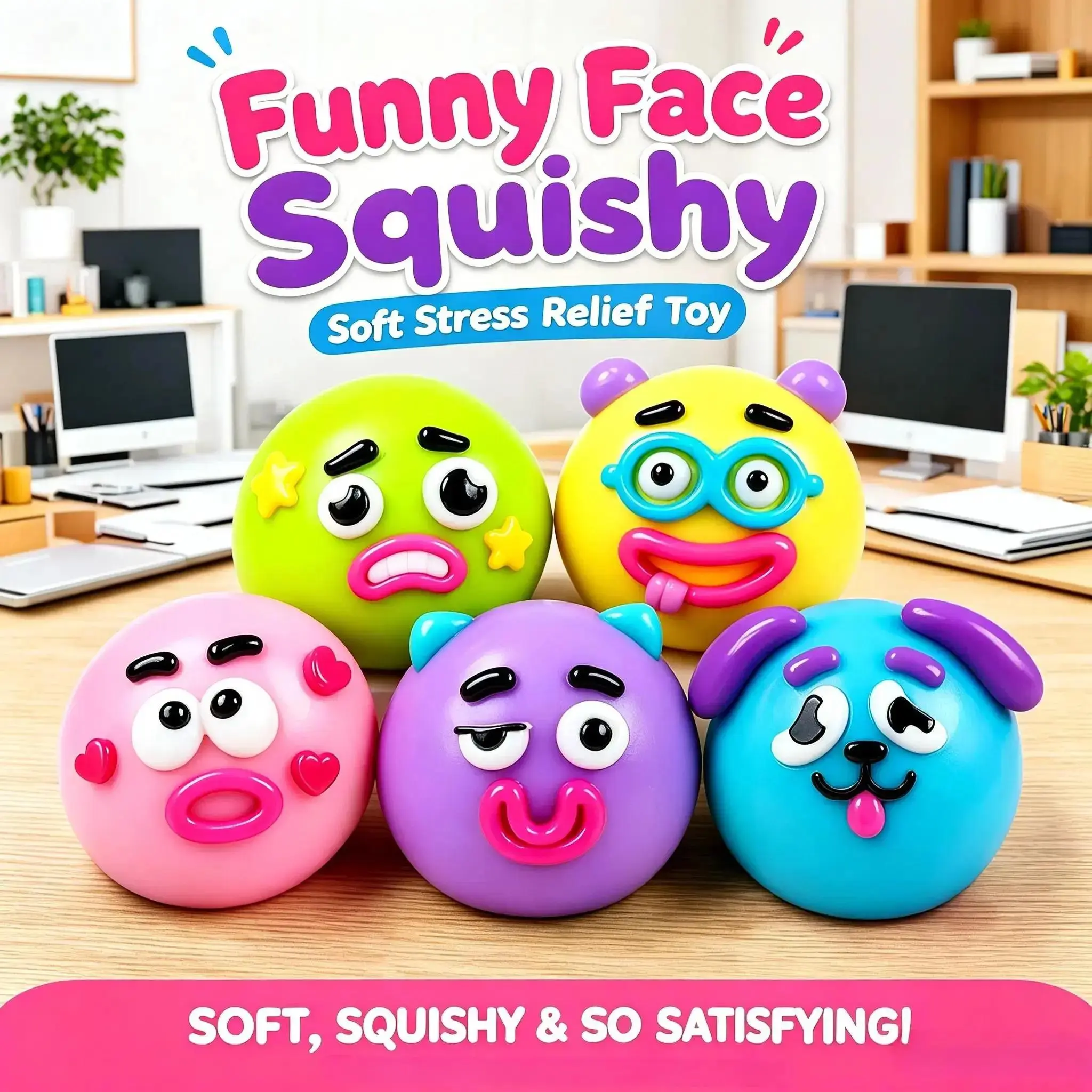 NEW Smushers Squishy - Curiosities Smushers Dog Face Swap Squishy Soft Moldable Cute Slow Rise Relaxing Sensory Fidget Relief Anxiety Stress Fun Desk Accessory for Adults