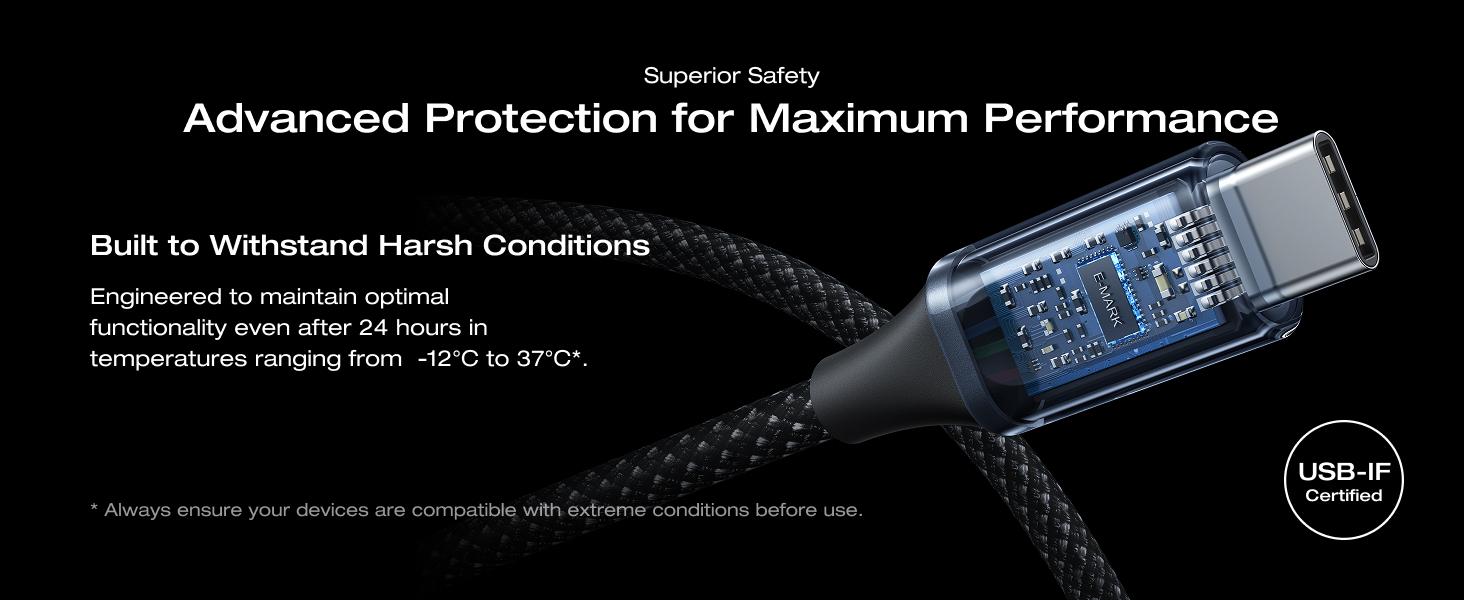 EF ECOFLOW Rapid Pro USB-C to USB-C Cable (240W, Nylon), 240W Dual USB-C Charging, 1.8 m Type C Charger EF ECOFLOW Rapid Pro USB-C to USB-C Cable (240W, Nylon), 240W Dual USB-C Charging, 1.8 m Type C Charger