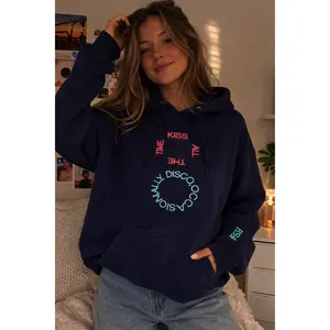 KISS ALL THE TIME DISCO OCCASIONALLY Embroidered Hoodie – Pop Music Inspired