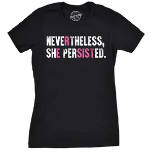 Womens Nevertheless She Persisted Resist T Shirt Cool Protest Funny Womens T Shirts Cute Vintage Fashion Casual Ladies T-Shirt Gift Funny Political Top Women's Novelty Tees Black