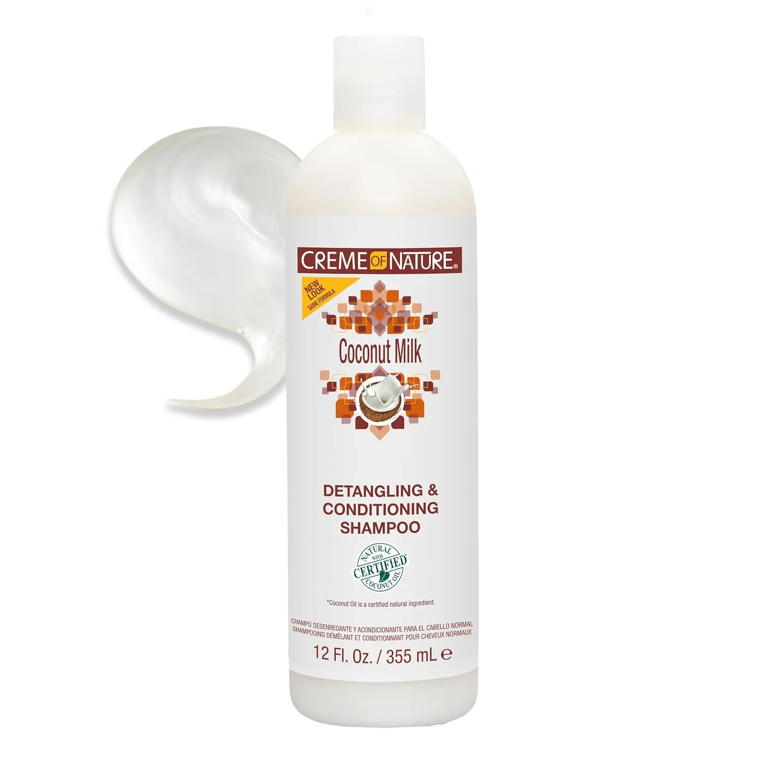 Detangling Shampoo with Coconut Milk for Hair Nourishment and Hydration, Gentle Haircare Cleanser that Softens and Adds Shine, 12 oz, Hair Nourishment Shampoo, Conditioning Hydrate Shine, Gentle Hair Care