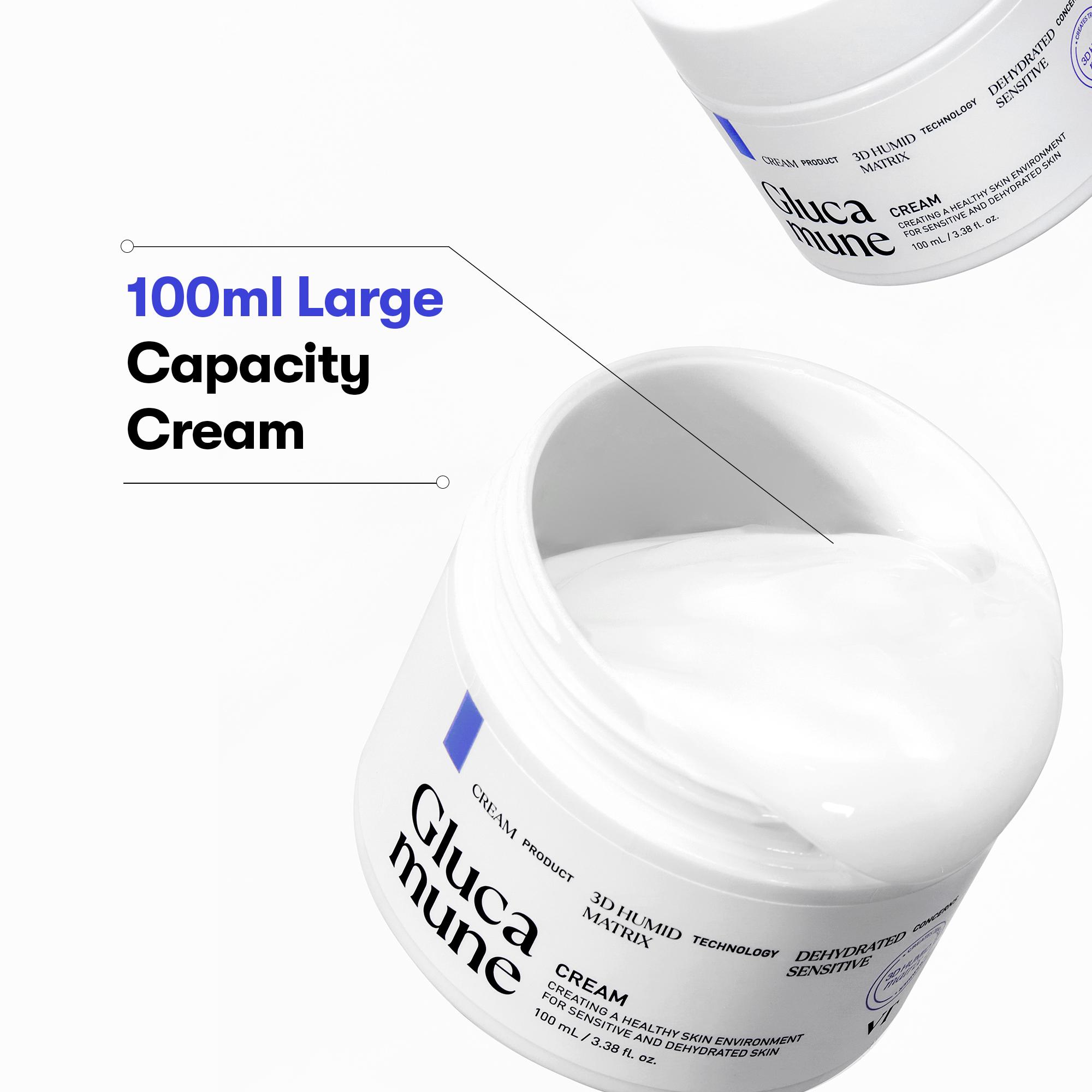 [VT Official] VT GLUCAMUNE CREAM, Moist & soothing essence with 57% Glucamune for dry and sensitive dehydrated skin pore perfection