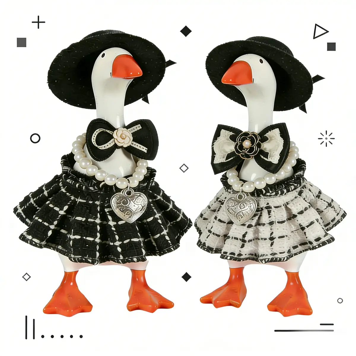7-inch Magnetic Desktop Goose Figurines (2-Pack) – Small and exquisite  cute in design cartoon style  they are ideal decorations for home and office  as well as perfect gifts and interior decoration accessories