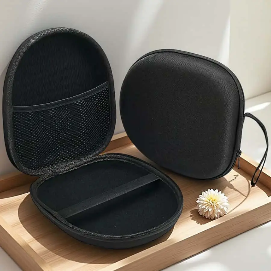 Lightweight Over-Ear Eva Headphone Earbuds Case, Headphone Pouch, Headphone Accessories, Durable Hard Shell with Mesh Pocket, Pressure-Resistant Zipper Handle, Fits Jbl Sony Tozo Soundcore, Protection