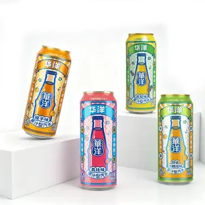 Huayang Sparkling Fruit Juice Drink 330ml Can, Lychee/Pineapple/Sihui Mandarin Flavors, Low Sugar & Zero Fat