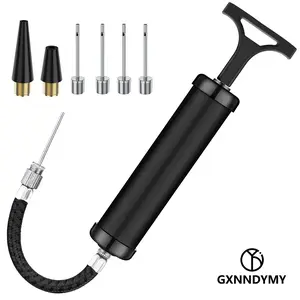 Ball Pump Kit for Sports Balls, Portable Air Pump with 5 Needles, 2 Nozzles and 1 Extension Hose, for Basketball, Soccer, Volleyball, Rugby and Other Inflatables, Ball Sports Equipment