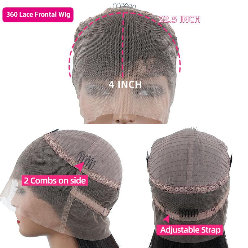 【CLEARANCE SALE】MORE FACE 360 Lace Frontal Wig Straight Transparent Lace Front Human Hair Wigs For Black Woman Pre Plucked 180% Density