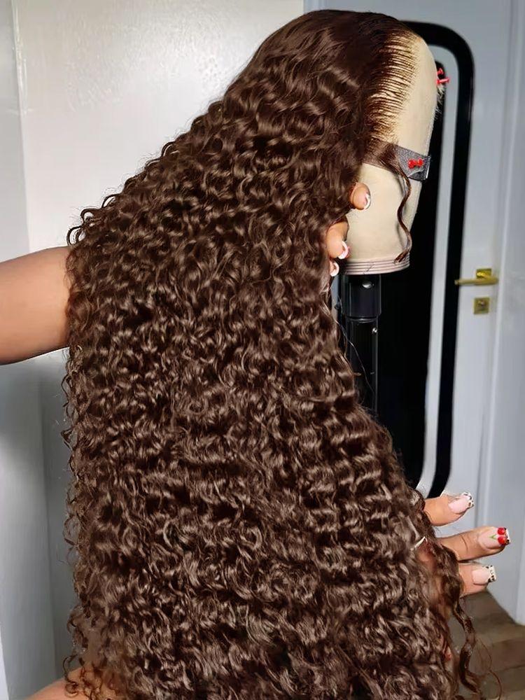 Bling Hair Chocolate Brown Color Deep Wave 13x4 Lace Front Human Hair Wig 180% Density 30 32Inch Hd Transparent 13x6 Lace Frontal Wigs For Black Women Bling Hair Chocolate Brown Color Deep Wave 13x4 Lace Front Human Hair Wig 180% Density 30 32Inch Hd Transparent 13x6 Lace Frontal Wigs For Black Women