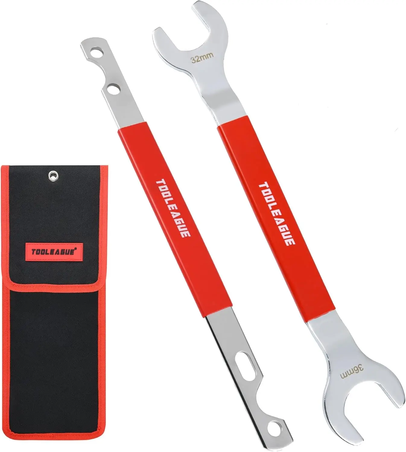 Automotive 2Pcs Dual-Size Fan Clutch Wrench Set - 32mm & 36mm Wrenches, All Seasons Car Repair Tool for Water Pump Pulley Holder & Nut Hub Removal, Compatible with BMW, GM, Chevrolet, Dual Sizes, Automotive Repair