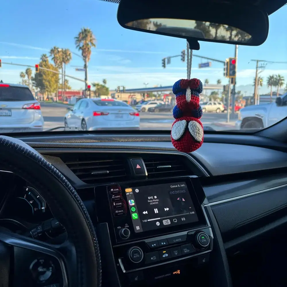 [Real photo] Crochet Car Hanger from with love, Fun Car Accessories, Car Decorations Interior – Perfect for Halloween or back-to-school gifting.