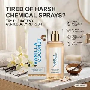 Vanilla Coconut Body Mist, Long Lasting Tropical Fragrance for Women, Fresh Summer Vibes, Portable Travel Size Perfume Spray mini scent floral elegant scentual fruit long-lasting sweet Eau de Parfum natural long-lasting fragrance fruity gourmand fragrance