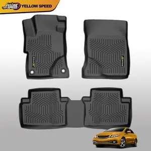 All Weather TPE Floor Mat Liners Set Fit For 2012-2015 Honda Civic 1st & 2nd Row Car Mats