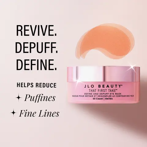 JLO BEAUTY Under Eye Patches for Puffy Eyes & Dark Circles - That First Take Caffeine Hydrogel Eye Masks with Peptides & Hyaluronic Acid, 60 Count