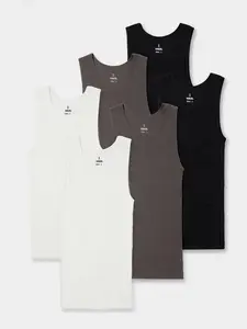 Premium Ultra-Soft Cotton Fitted Tank 6 Pack