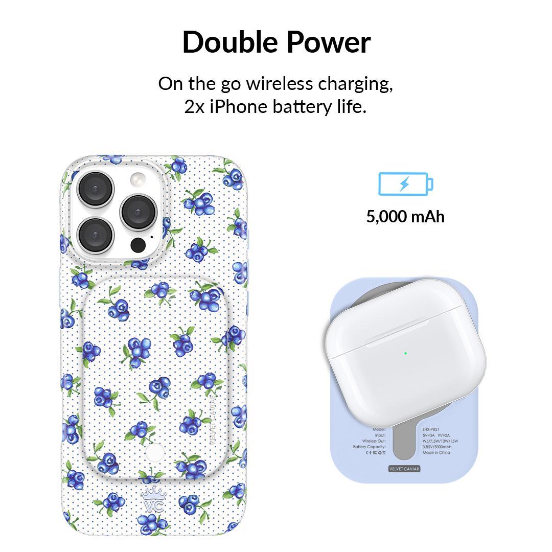 Velvet Caviar Blueberry Baby MagSafe Power Pack - Fast Charging Extra Power, Strong Magnetic Grip Compatible iPhone Wireless Chargers
