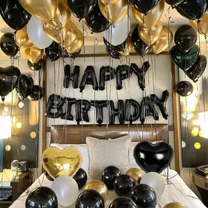 Happy Birthday Balloon Garland Kit, 16in Letter Foil Balloons + Heart Balloons & Latex Balloons, DIY Party Arch Backdrop Decor for Birthday Celebration, Photo Booth & Party Scene Setup