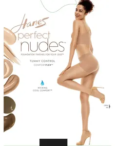 Hanes Perfect Nudes™ Run Resistant Tummy Control Girl Short Hosiery Women's Intimates Comfortable Fit Soft Stretch Fabric Breathable Pn0001