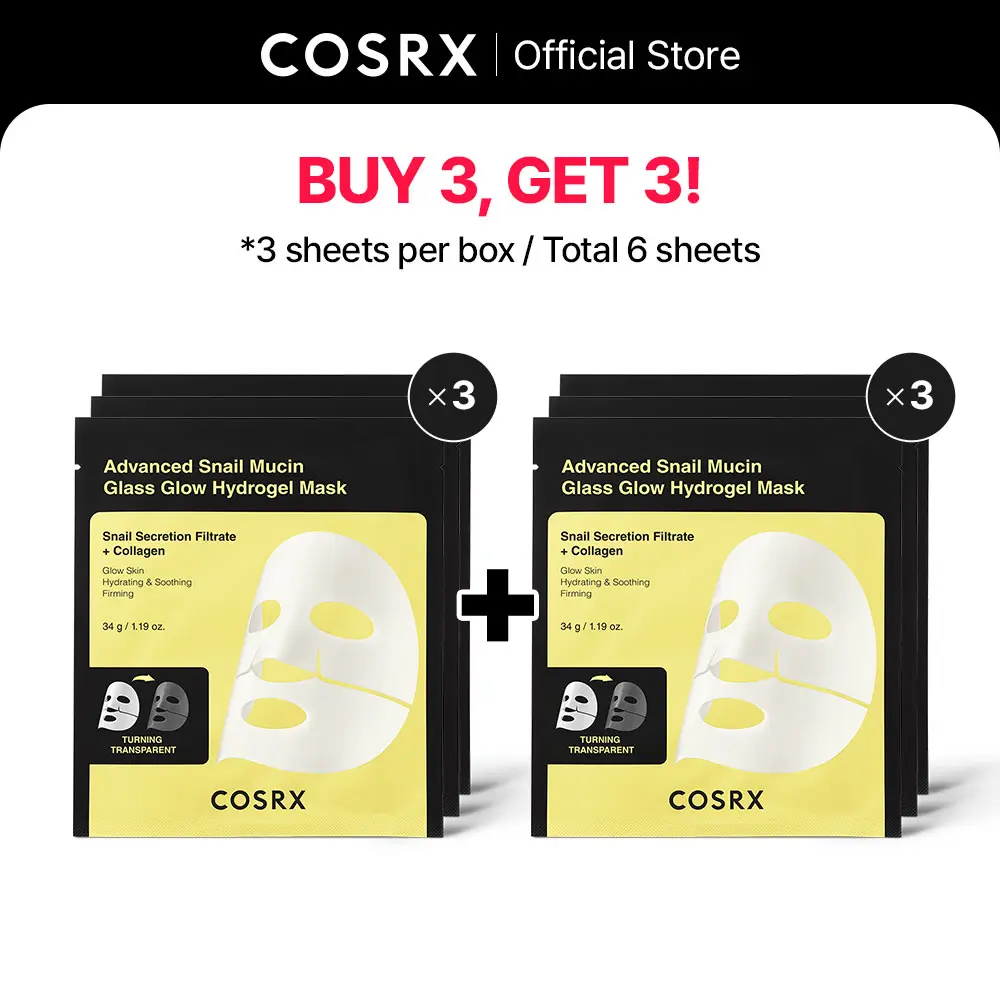 [COSRX Official] My Morning Glow 6-Days Overnight Repair Solution, BOGO Deal, Snail Mucin Collagen Hydrogel Overnight Face Mask for Comfortable Glowing Skin Care, Hydrogel Overnight Mask, Face Masks