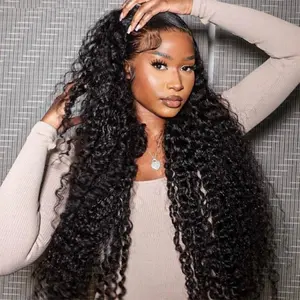 MYLOCKME Kinky Curly 13x6 HD Lace Frontal Wigs Transparent Lace 13x4 Jerry Curly Lace Front Wig 34 36 38Inch Kinky Frontal Wig For Women 180Density