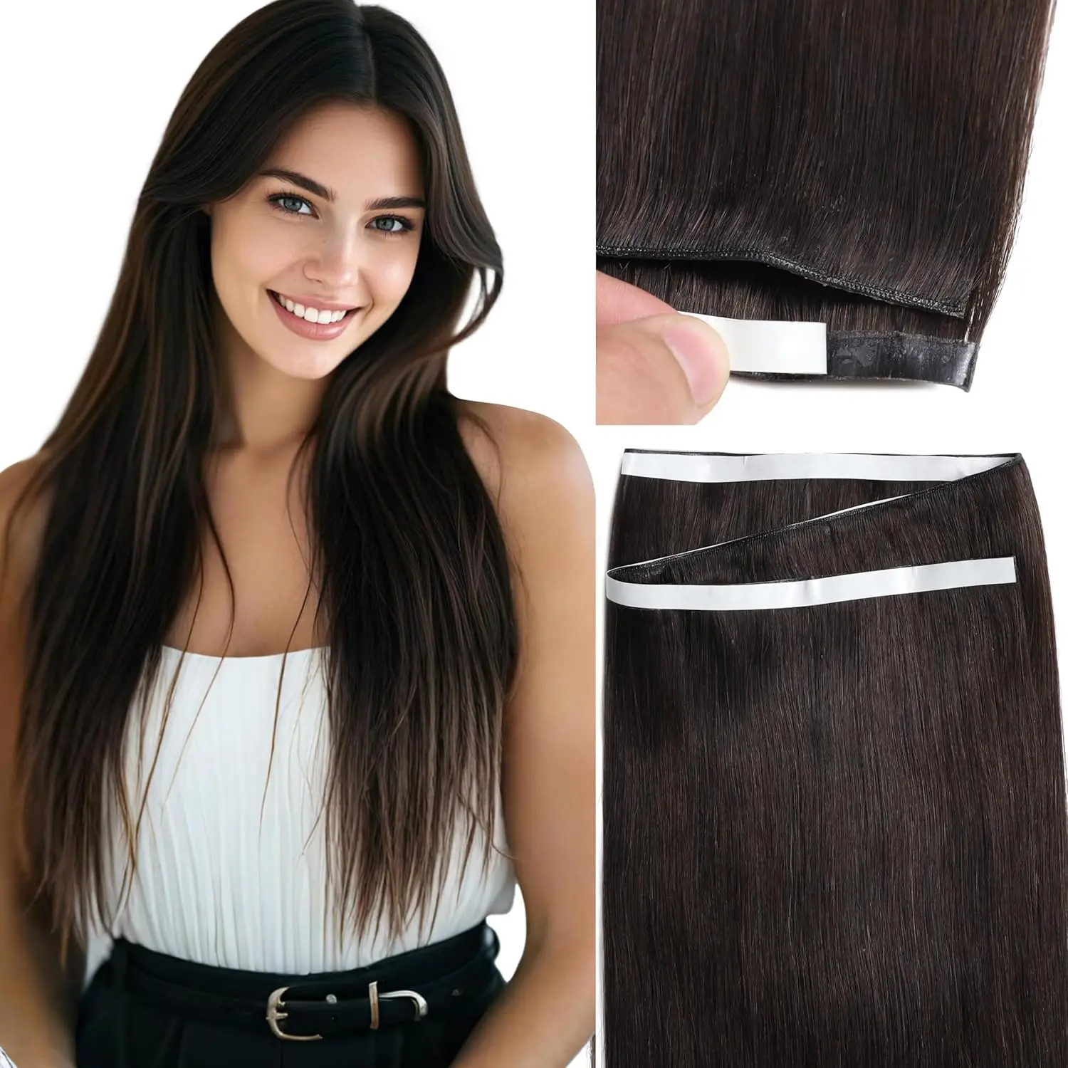 YoungSee Injection Seamless Tape in Weft Wide Tape in Hair Extensions Real Human Remy Skin Weft Fullness Silky Straight for Daily Wedding Party 35cm Long Weft Tape in Hair Extensions #TikTokShopBlackFriday Glueless Clip In