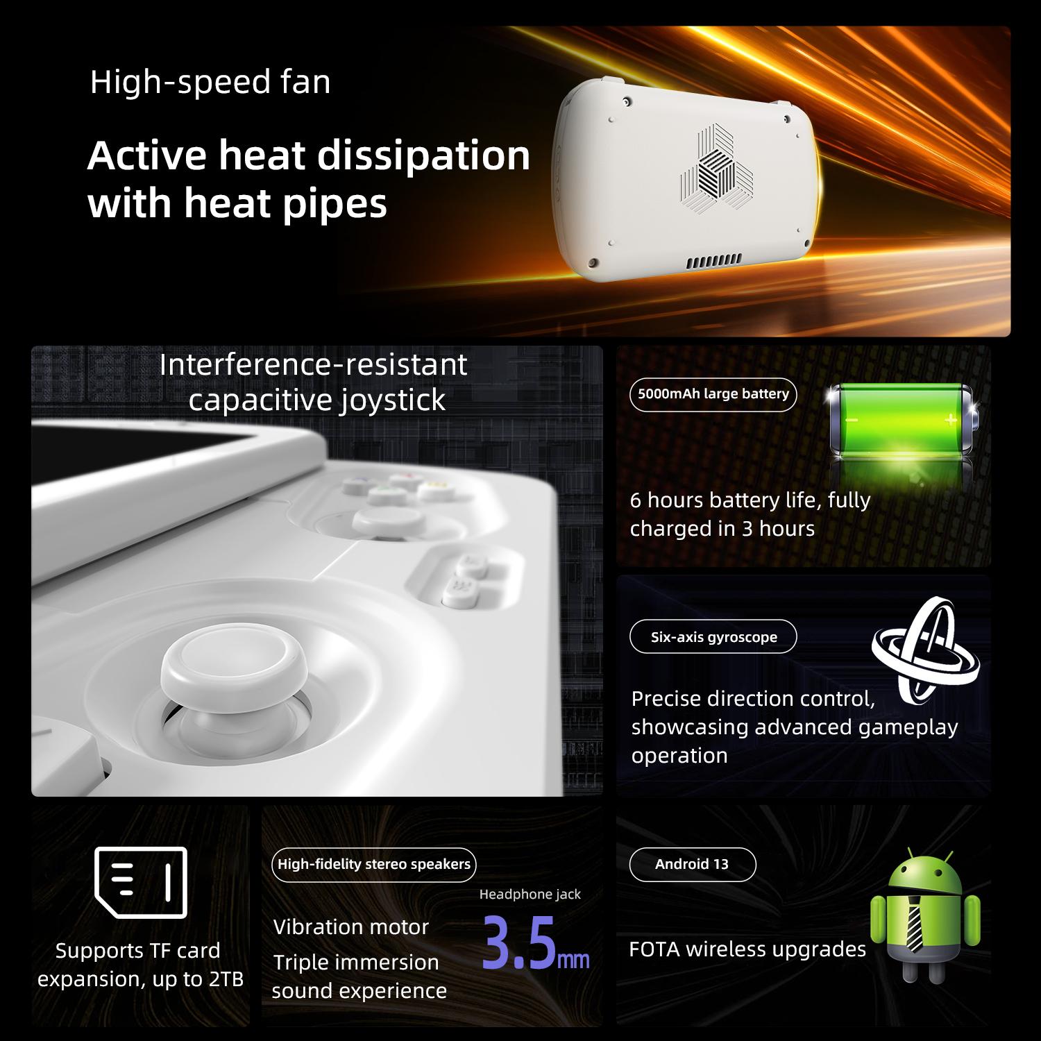 ANBERNIC RG Slide Handheld Game Console 4.7-inch Unisoc T820 Processor rgslide Large Screen Retro Game Console Android 13 Battery 5000mAh Supports WIFI FOTA 1080p-DP Out Streaming