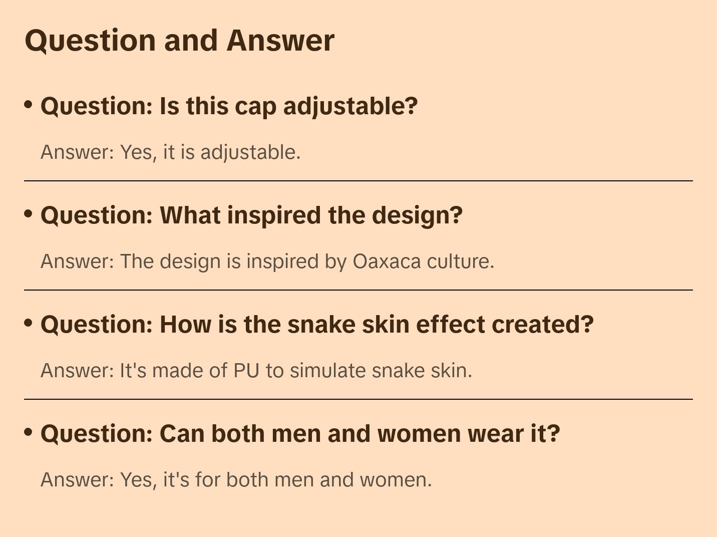 Gorra de Oaxaca para hombre y mujer, 100% Poliéster, Ajustable, Diseño de piel de serpiente