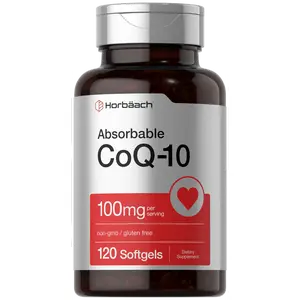 Horbäach CoQ10 100mg Softgels | 120 Count | Non-GMO and Gluten Free Supplement