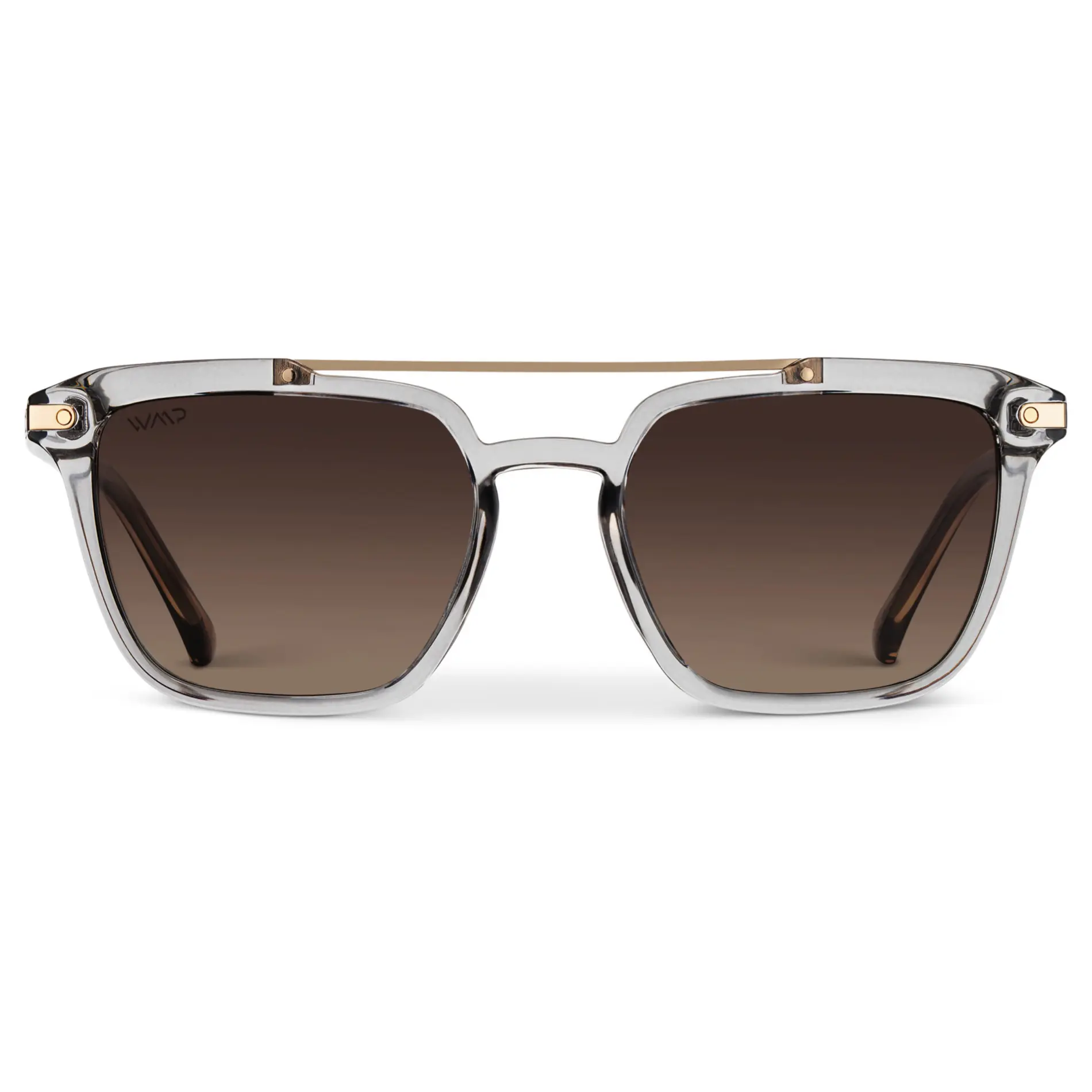 WMP Eyewear Connor Men's Square Sunglasses with Metal Double Bridge and Stainless Steel Hinges, Polarized TAC Lenses with 100% UV Protection, Polarized Shades, Bold Square Shades, Men's Sunglasses, Polycarbonate