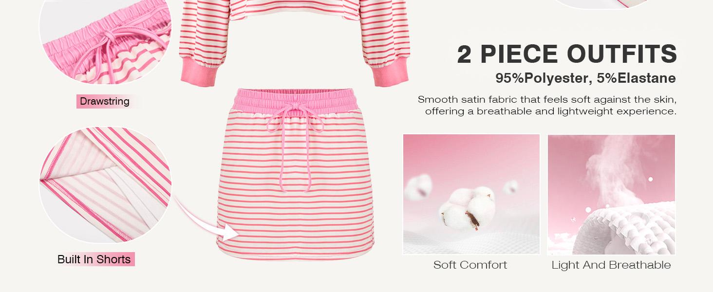 Fisoew Striped 2 Piece Outfits Casual Sweatshirt Skirt Set Long Sleeve Skort Workout Set Matching Lounge Sets Women's Matching Sets Women #Springtok #TikTokShopHolidayHaul #TikTokShopJumpstartSale Fabrics Elastic two piece set Elegance Shorts Fisoew Striped 2 Piece Outfits Casual Sweatshirt Skirt Set Long Sleeve Skort Workout Set Matching Lounge Sets Women's Matching Sets Women #Springtok #TikTokShopHolidayHaul #TikTokShopJumpstartSale Fabrics Elastic two piece set Elegance Shorts