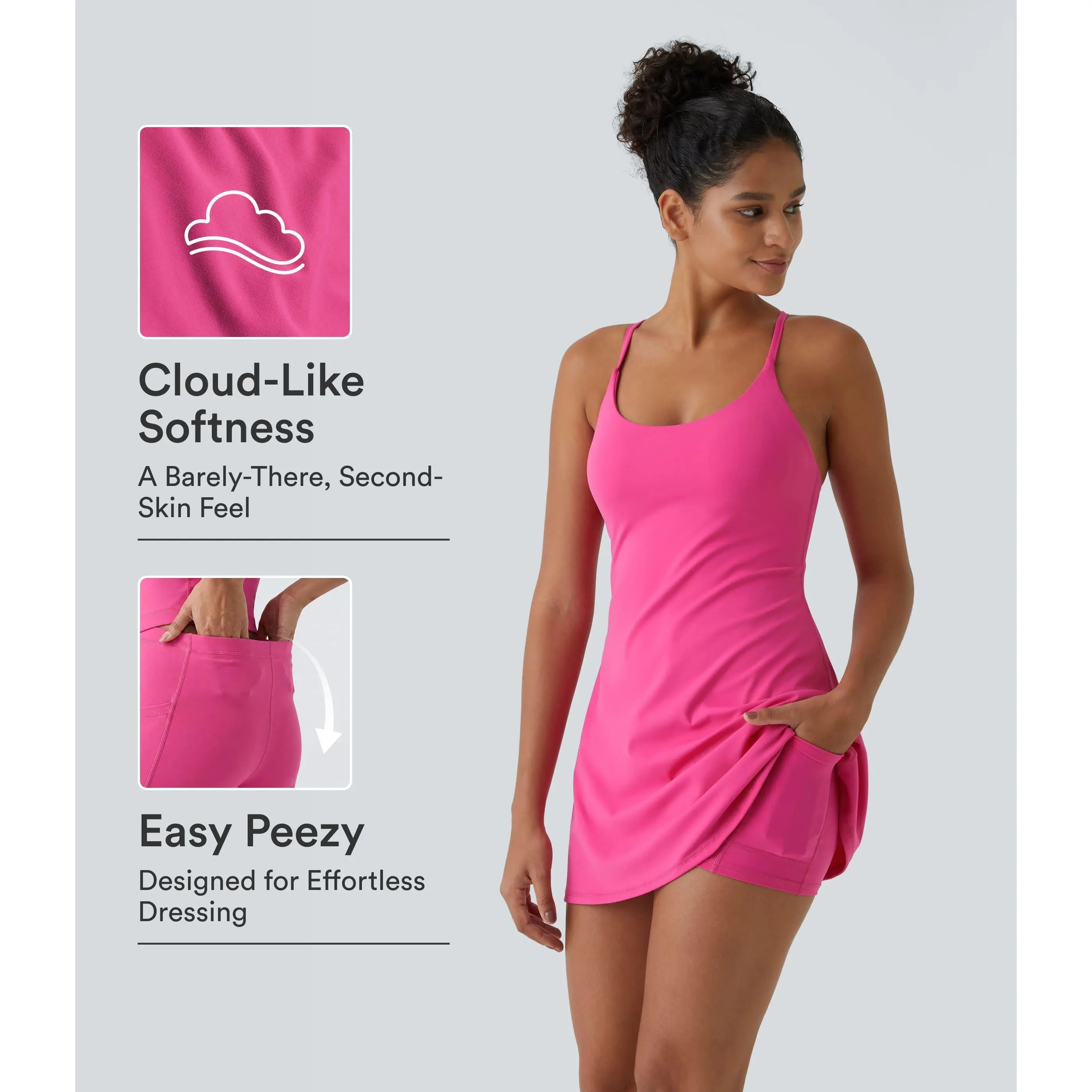 Halara Softlyzero Plush Backless Active Dress-Easy Peezy, Spring Dresses, Dance Dresses for Women