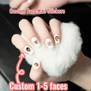 Custom 1-5 Face Nail Stickers, Personalized Nail Stickers for Nail Art, Customized Nail Stickers for Women, Customizable Photos And Picture Nail Decals, Face Stickers, Birthday Gifts, Couples