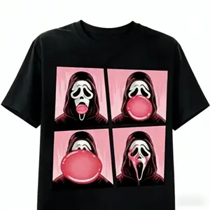 Ghostface Bubble Pink Gum Halloween Shirt, Scream Movie Halloween Shirt