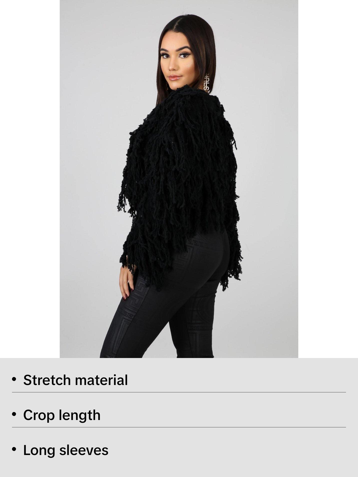 Shaggy Cropped Sweater Long Sleeve Knitwear