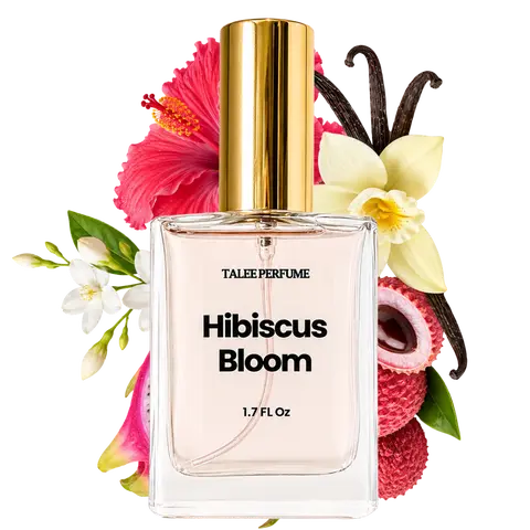 Women's Hibiscus Bloom Perfume Spray Mist - 1.7 oz (1-1.9 fl oz), 15ml Travel Bottle, Long-Lasting, Paraben-Free, Contains Alcohol, Citrus Aroma, Floral Sweet Fruity Jasmine Vanilla Scents, for Everyday Wear & Date Nights
