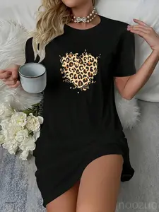 Heart In Leopard Print Dress Heart In Leopard Print Dress