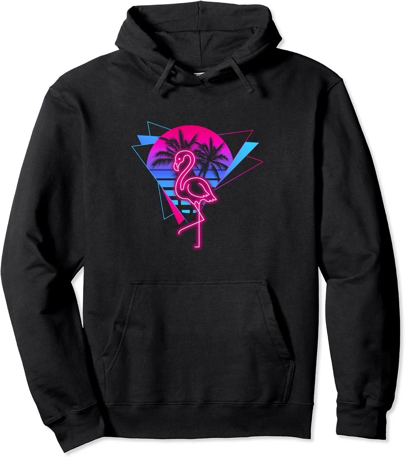 Funny Vintage Retro Pool Party 80s Pink Flamingo Pullover Hoodie - Silviamo Shop 60B0B82G77DV