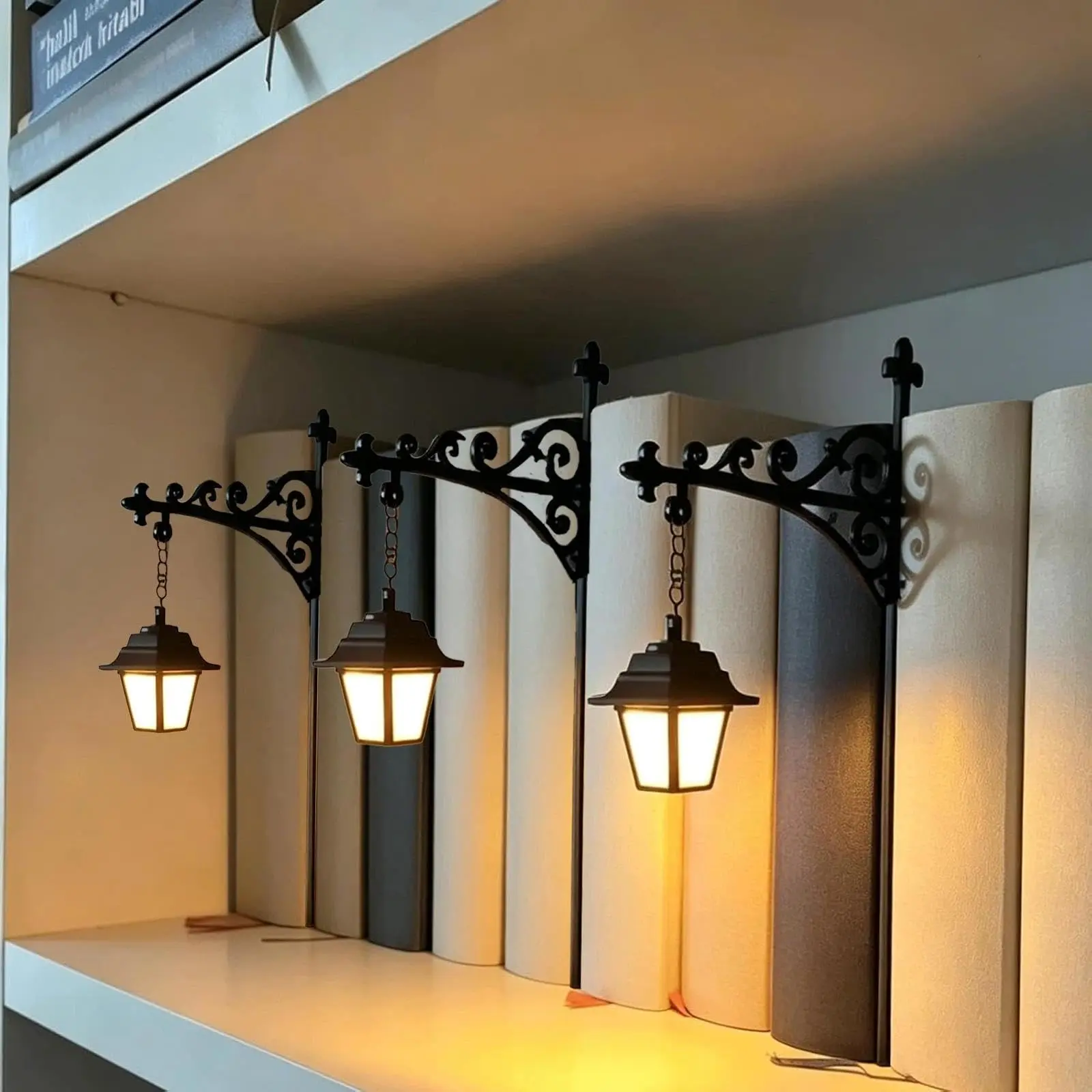 Library Lantern Decorative Bookshelf Lighting, Reading Book Shelf Lights for Bookworms, Antique Led Books Nook Lamp Ornament for Study Reading Corner Home Library, Unique Gift for Book Lovers